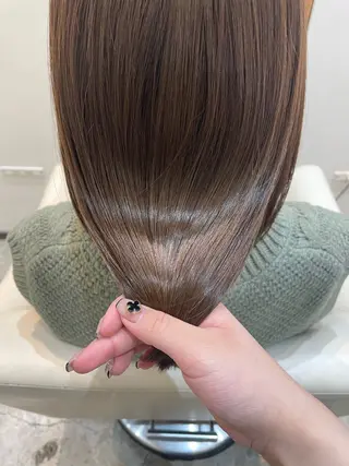 セミロング カラー 【完全個室】髪質改善 暖色カラー/山崎唯奈のヘアスタイル