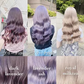 ロング カラー ヘアアレンジ TAKUMAブリーチ /切りっぱなし🪽のヘアスタイル