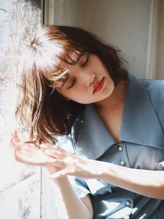 ミディアム カラー パーマ アンブレラカラー💫 フェイスフレーミングのヘアスタイル
