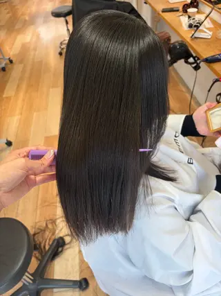 セミロング カラー 縮毛/透明感カラー Mariamu🫧のヘアスタイル