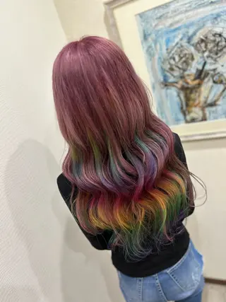 ロング カラー 井上 花音のヘアスタイル