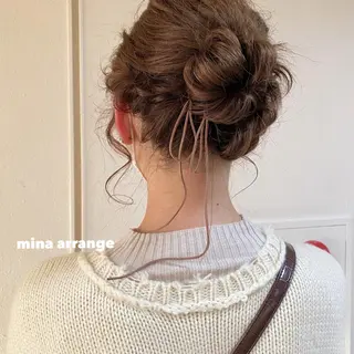 ミディアム カラー ツキノキ ミナのヘアスタイル