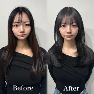セミロング 🫧とぅるん艶髪🫧 透明感カラー×猿渡のヘアスタイル