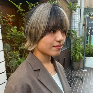 ショート ハイトーン/レイヤー カット/TAKEのヘアスタイル