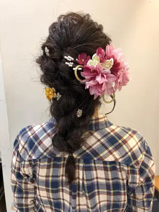 セミロング ヘアアレンジ レイヤーカット✂️ 横浜No1♡下鳥翔子のヘアスタイル