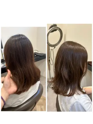 セミロング カラー やまこし 美裕樹のヘアスタイル