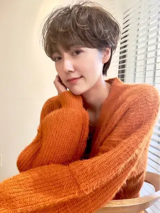 ショート 大宮‎🩵縮毛矯正 レイヤー　佐藤和のヘアスタイル