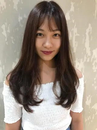 ミディアム カラー ノンダメージサロン/ 豊中/美容室のヘアスタイル