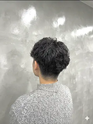 ショート パーマ メンズ 【こっくりカラー】 🤎Umi‪🤎のヘアスタイル