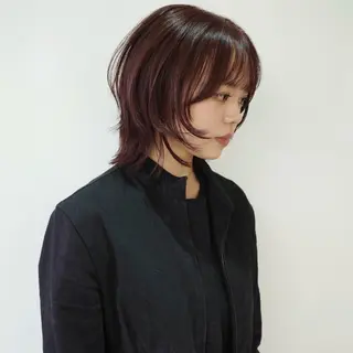 ミディアム カラー nonoka オリーブ/レイヤーのヘアスタイル