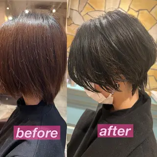 ショート カラー レイヤー×艶髪特化 マネージャー安藤光司のヘアスタイル