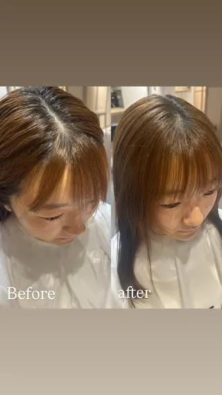 ミディアム 暖色カラー 奥村陽花のヘアスタイル