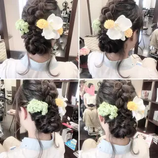 セミロング ヘアアレンジ 沢田 瞳のヘアスタイル
