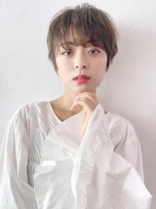 ショート カラー パーマ ヘアアレンジ ITbyALBUM 中野店のヘアスタイル