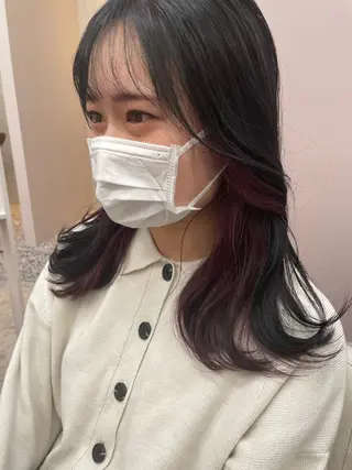 ミディアム カラー ヘアアレンジ 蔵前🫧韓国風レイヤ ーカット🫧KAHOのヘアスタイル