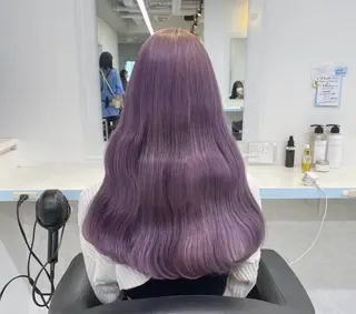 ロング カラー ヘアアレンジ 🫧モテる💗ダメー ジレスハイトーン🫧のヘアスタイル