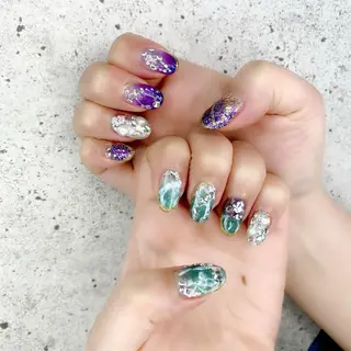 セミロング カラー パーマ ヘアアレンジ メンズ キッズ ネイル マツエク・マツパ Salon Ｋのネイルデザイン