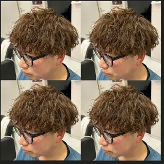 ショート カラー パーマ ヘアアレンジ メンズ 🔥メンズパーマ 特化 渡辺一翔のヘアスタイル