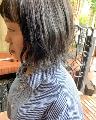 ショート カラー クニモトハルナ ボブ/柔らかカラーのヘアスタイル