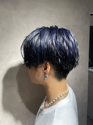 ショート カラー メンズ 🩵ハイトーン/ レイヤーYUZU🩵のヘアスタイル