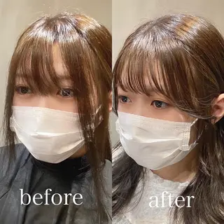 セミロング カラー 岩崎 昭憲のヘアスタイル