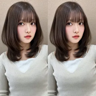 ミディアム カットモデル募集 長谷川のヘアスタイル