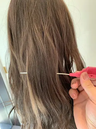 セミロング カラー 美髪形成！色素改善！ 秋田　和輝のヘアスタイル