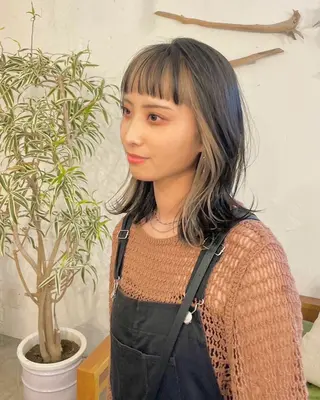 ミディアム 原田 彩花のヘアスタイル