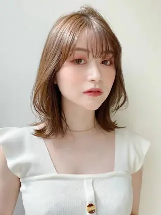 ミディアム 染矢 優希のヘアスタイル