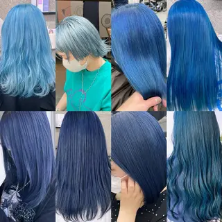 ミディアム カラー Lull1人美容室 バレイヤージュのヘアスタイル