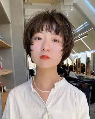 ショート カラー パーマ ショート/ボブ/パー マ原宿🪷Akinaのヘアスタイル