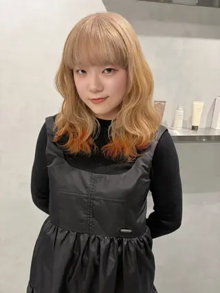 セミロング カラー Maria 梅田/デザインカラーのヘアスタイル
