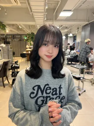 ミディアム カラー パーマ ヘアアレンジ ボブ/レイヤー/ nanamiのヘアスタイル