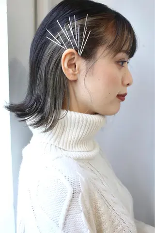 ミディアム カラー スギ リンカのヘアスタイル