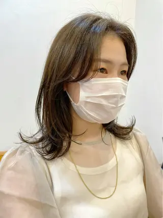 ミディアム ミディアムヘア🌼 さきのヘアスタイル