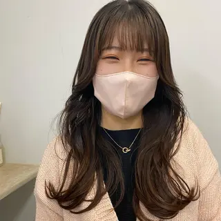 ロング カラー パーマ ヘアアレンジ メンズ キッズ ネイル マツエク・マツパ アイブロウ エクステモデル募集 💗大阪梅田/川上のヘアスタイル