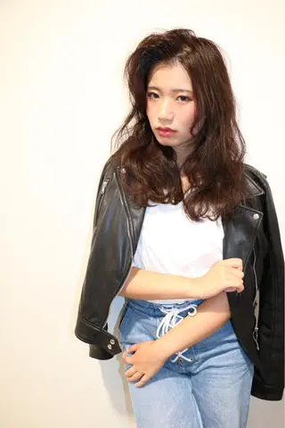 ミディアム セミロング ロング パーマ _WHITE高槻店 yusukeのヘアスタイル