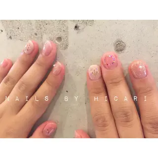 ショート カラー ネイル マツエク・マツパ illum hicariのネイルデザイン