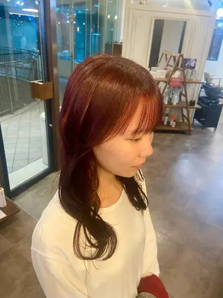 セミロング カラー 艶髪矯正|ダイオウ シュナのヘアスタイル