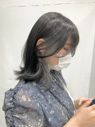 ミディアム カラー ヘアアレンジ 憧れの艶ハイトーンへ 🌙サイダサキのヘアスタイル