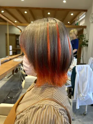 ミディアム カラー 佐藤 悠生 メンズパーマ.カットのヘアスタイル