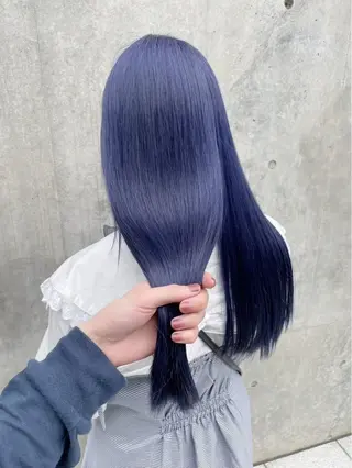 ロング カラー メンズ ☁️かずき☁️青.紫 推し活カラー💫のヘアスタイル