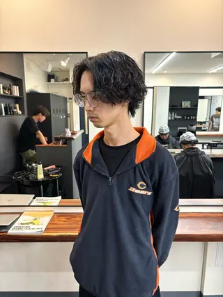 パーマ メンズ スパイキーパーマ 柏NO1 藤本葉のヘアスタイル