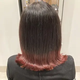 ミディアム カラー スキバサミを使わない カット🌼唯🌼のヘアスタイル