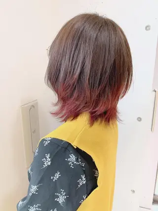 ミディアム カラー 白髪ぼかしハイライト 柳川拓哉のヘアスタイル