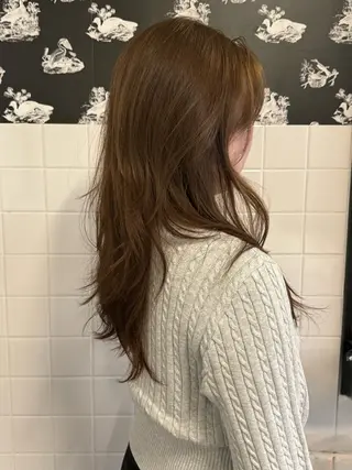 セミロング 韓国レイヤー　 suzuのヘアスタイル