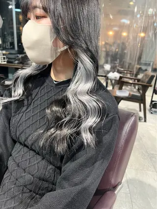 セミロング カラー ヘアアレンジ 🌈インナーカラー ‘ショウマ’🌈のヘアスタイル