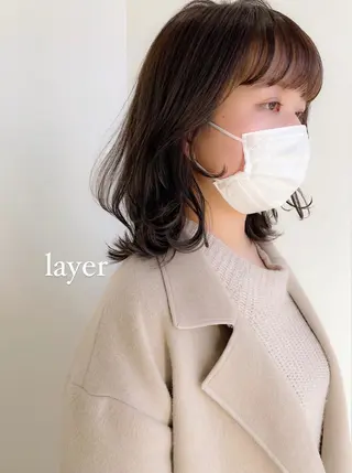 ミディアム カラー パーマ 💖美髪矯正💖 辻未侑のヘアスタイル