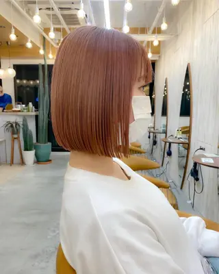 ミディアム カラー ♥️ボブ韓国風ヘア ♥️久保田夢美のヘアスタイル