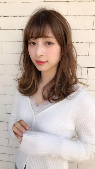 ミディアム カラー パーマ ヘアアレンジ 🎀愛されモテヘア♡ 梅澤夏基🎀のヘアスタイル